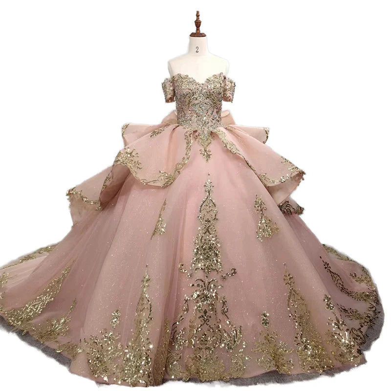 Empire Lace Sweetheart Ball Gown Quinceanera Party Formal Dresses for Girls Jancember 5841-1
