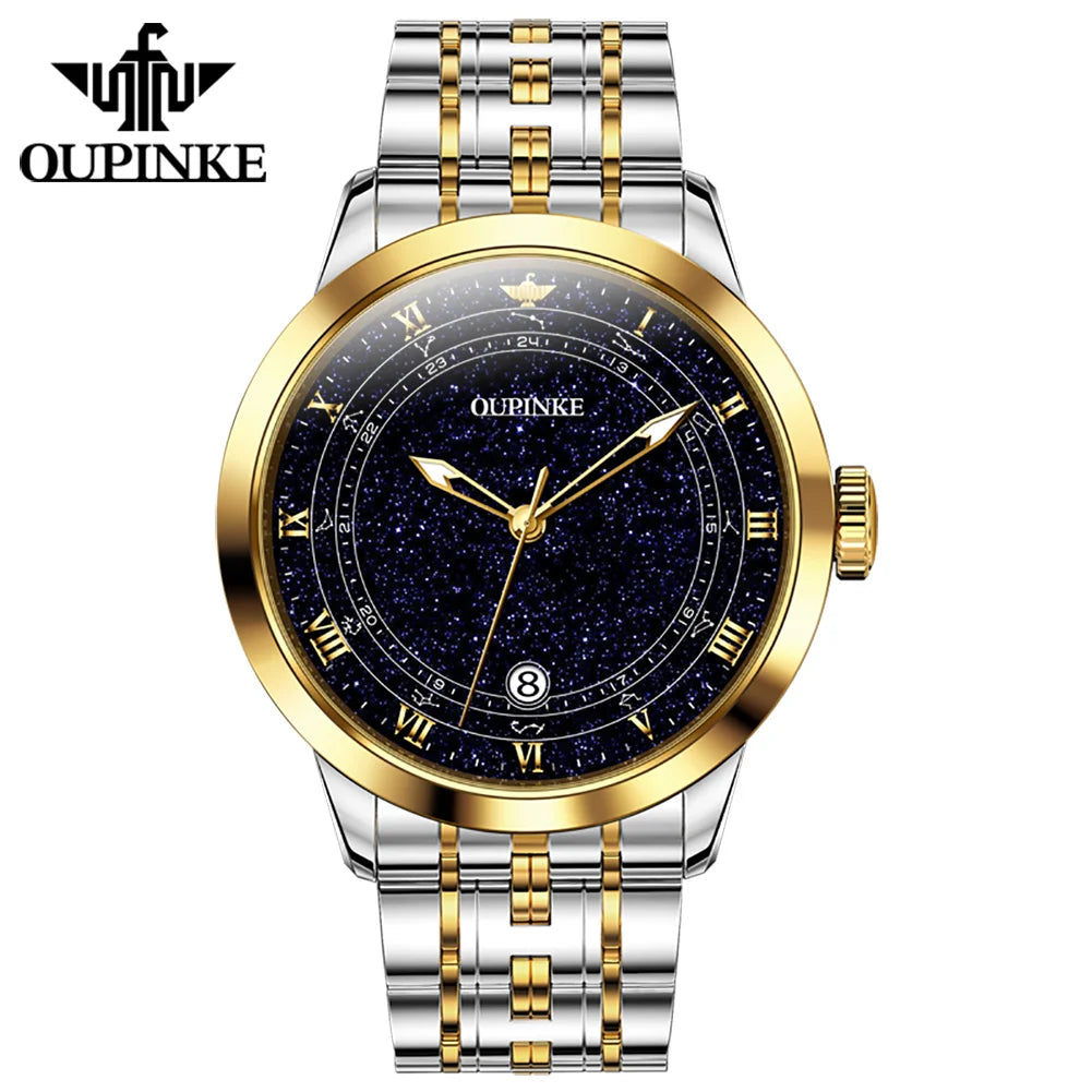 OUPINKE 3203 Oem  Customized Wrist Watches for Men Automatic Diamonds Stainless Steel Luxury Watch Man  Mechanical Watch