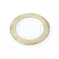 Eco-Friendly Plastic Charger Plate Gold Rim Stripe Design Round Clear Wedding Plates Microwave Not Safe