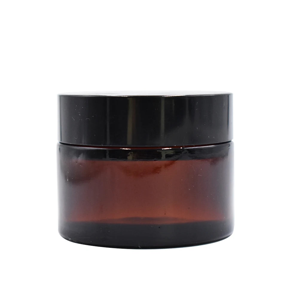 In Stock Empty Luxury Cosmetic Cream 30ml Amber Glass Jar with Aluminum Lid