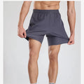 Quick Dry Breathable Casual Canvas Spandex/Polyester 120g Solid Mid Hot Shorts Fitness Running Men's Sports Shorts Drawstring