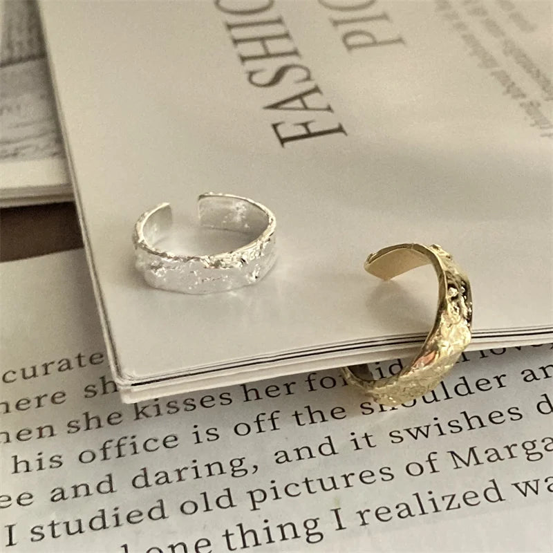925 Sterling Silver 18k Gold Plated Thin Stacking Open Adjustable Ring