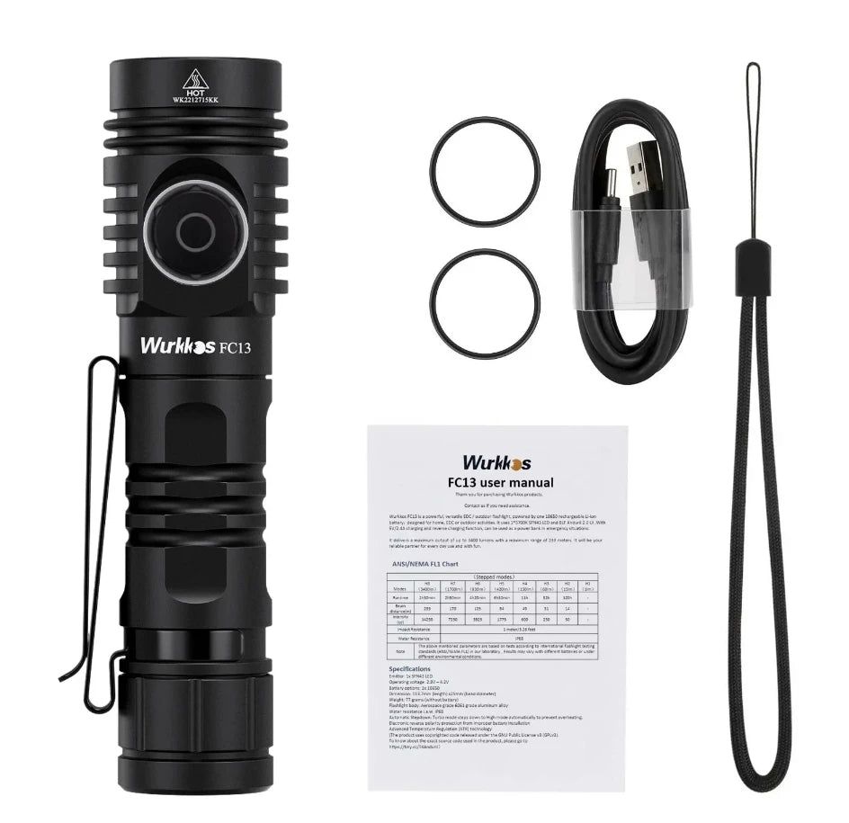Outdoor 3500lm Long Range Aluminum Alloy Waterproof Torch Rechargeable LED Flashlight Tactical Lamp With Power Bank