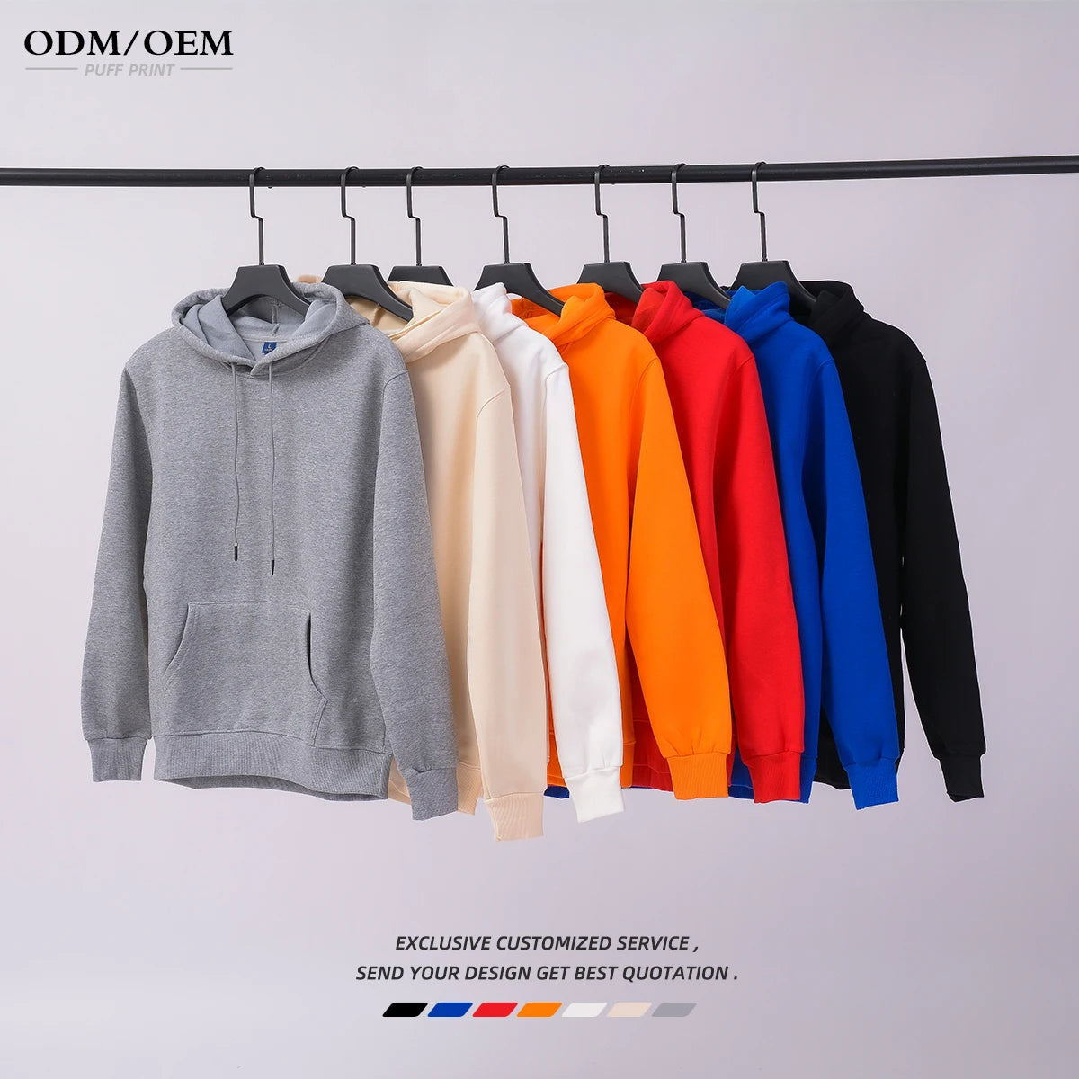 High Quality 500GSM Custom Silver fox Wool Lined Puff Printing Winter Hoodie for Men Fleece Blank Hoodies & Sweatshirts
