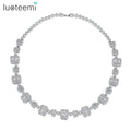 LUOTEEMI Women Jewelry Set Wedding Accessories Big Drop Cubic Zirconia Womans Necklaces