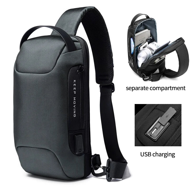 Factory Hot OEM Custom Men Travel Anti Theft Shoulder Korean Style Crossbody Waterproof Men's Customized Sling Bag