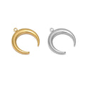 5Pcs Minimalist Stainless Steel Moon Middle Weld Circle Charms Pendants for Necklace Connectors DIY Jewelry Making