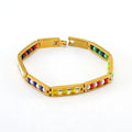 Wholesale 18k Gold Plated Stainless Steel Bracelet Siete Potencia African Seven African Power Santeria Bracelet