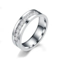 Spot Goods 6mm Width Gold Color Promise Engagement Diamond Couple Rings Stainless Steel Rings Diamond Rings for Teenage Girl
