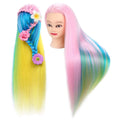 Synthetic Hair Manikin Head Female Wig Black Cosmetology Maniquines Mannequin Head Hairdresser Training Doll Head