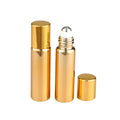 10ml Refillable Glass Roller Bottles Golden Perfume Sample Vial Roll on Bottle for Aromatherapy Essential Oils Liquid