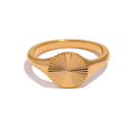 JINYOU 869 Waterproof Jewelry 18k Gold Plated Stainless Steel Geometric Metal Simple Ring for Women