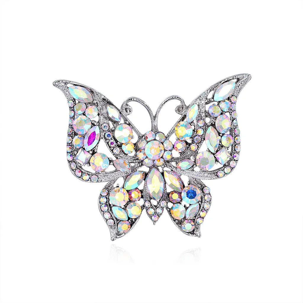 New Butterfly Brooches Rhinestone Bling DIY Diamond Corsages Pin for Women Clothing Gift Accessory