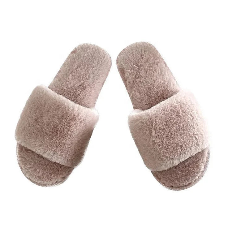 2022 USA UK New Fashion Classic Women's Slippers Wholesale Warm Soft Ladies Slippers Fluffy Fur House