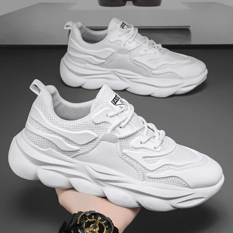 2026 Summer Fashion Breathable Men Running Casual Women Mesh Fabric Flying Weaving Large Size Sports Shoes
