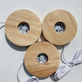 Wholesale 10 CM Usb Led Lamp Crystal Sphere Stand Light Wooden Base Wooden Led Crystal Sphere Stand