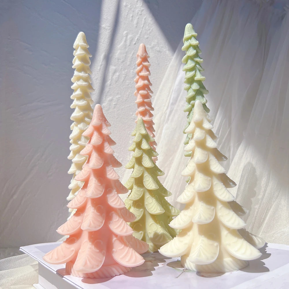 Christmas Home Decor DIY Candles Silicone Mold Dinner Wax Silicone Candle Mould Christmas Tree Candle Molds