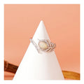 S925 Sterling Silver Ring in Bulk Natural Opal Feather Diamond Ring Hollow Design for Wedding Engagement Gift Party Anniversary