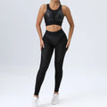 Europe and the United States New Tight Yoga Suit Patchwork Network Sexy Sports Bra Buttock Lift Pants Fitness Two Sets
