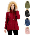 Women Custom Hoodie Warm Coat Plus Size Solid Color Cotton Padded Women Coat