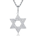 Hot Selling Copper Micro-inlaid Zircon Star of David Men's Pendant Necklace Hip Hop Men's Necklace