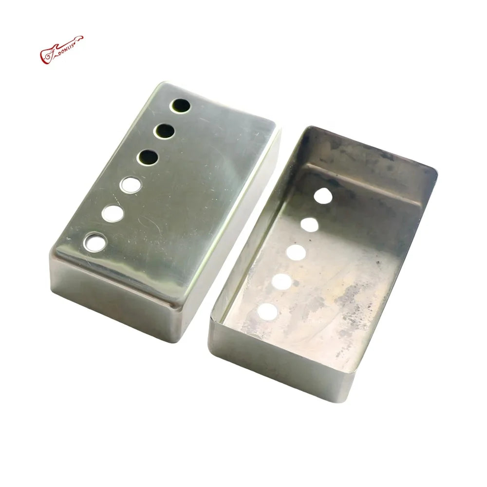 Donlis New Raw Nickel Silver 49.2mm LP Guitar Pickup Cover Humbucker Size With 50/52mm String Spacing Un-plated Metal Case