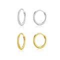 2025 New Fine Hoop Earrings 1.3mm Thin Minimalist Small 6mm-15mm 925 Sterling Silver 18k Gold Plated Huggie Earrings