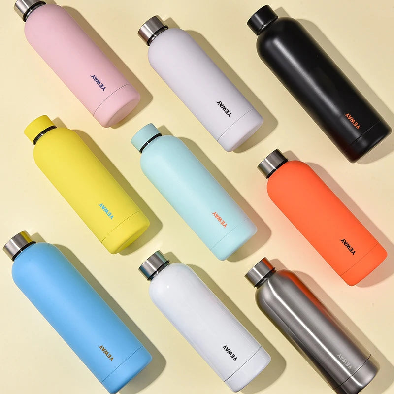 New Design Eco-Friendly Rubber Coated Soft Touch Stainless Steel Double Wall Vacuum Insulated Water Bottle 500ml/750ml