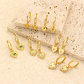 Heart Earrings Jewelry 18K Gold Plated Earrings 925 Sterling Silver White Zircon Hoop Heart Drop Earrings Collection