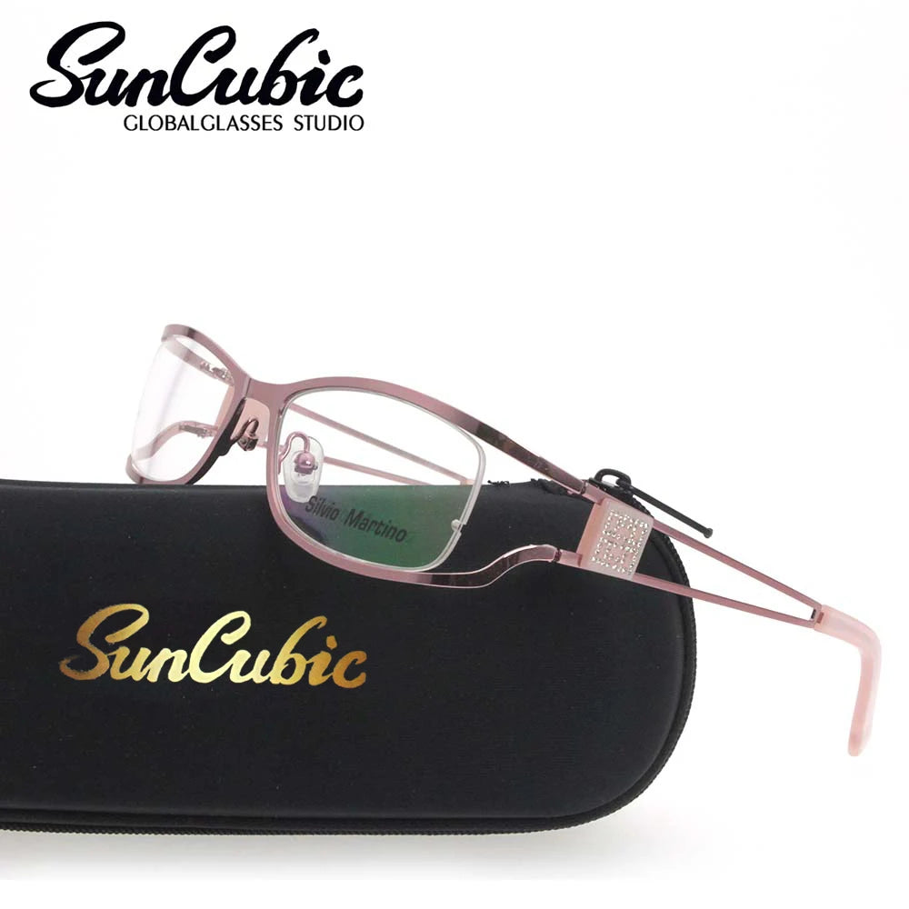 Graceful Lady Metal Eyeglasses Prescription Eyewear Bling Optical Frames Eyewear SM4028