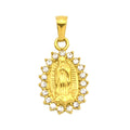 Yellow Gold Crystals Our Lady of Guadalupe Virgin Necklace Pendants Charm Virgin Mary Necklace Jewelry Women