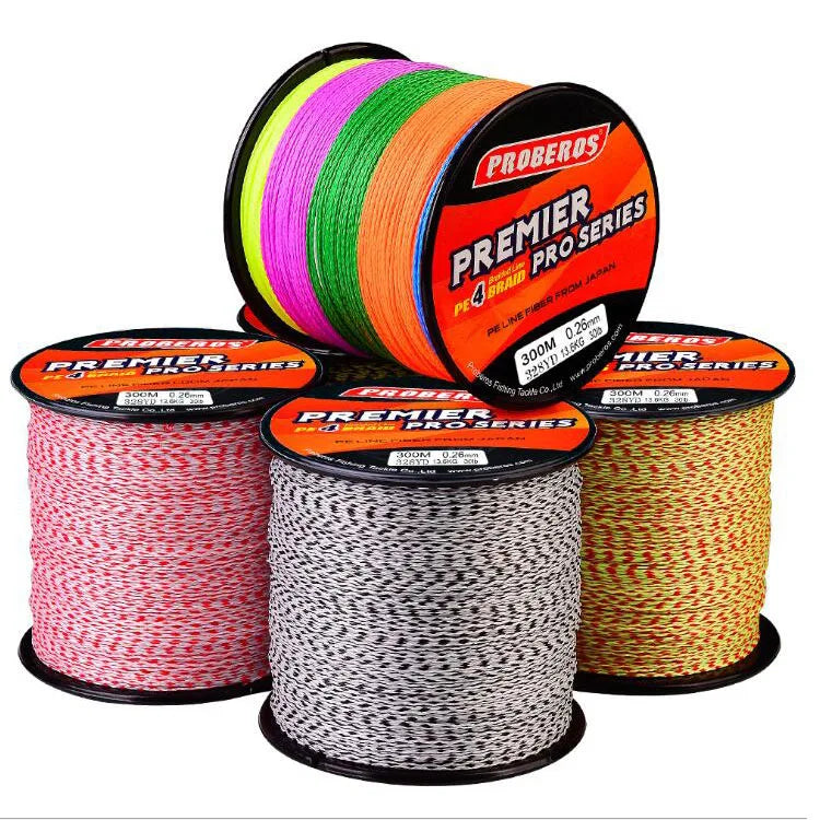 Wholesale PE 300m X4 X8 X9 X12 Braided Super Strong Fishing Line Fishing Lure Knotting Tool