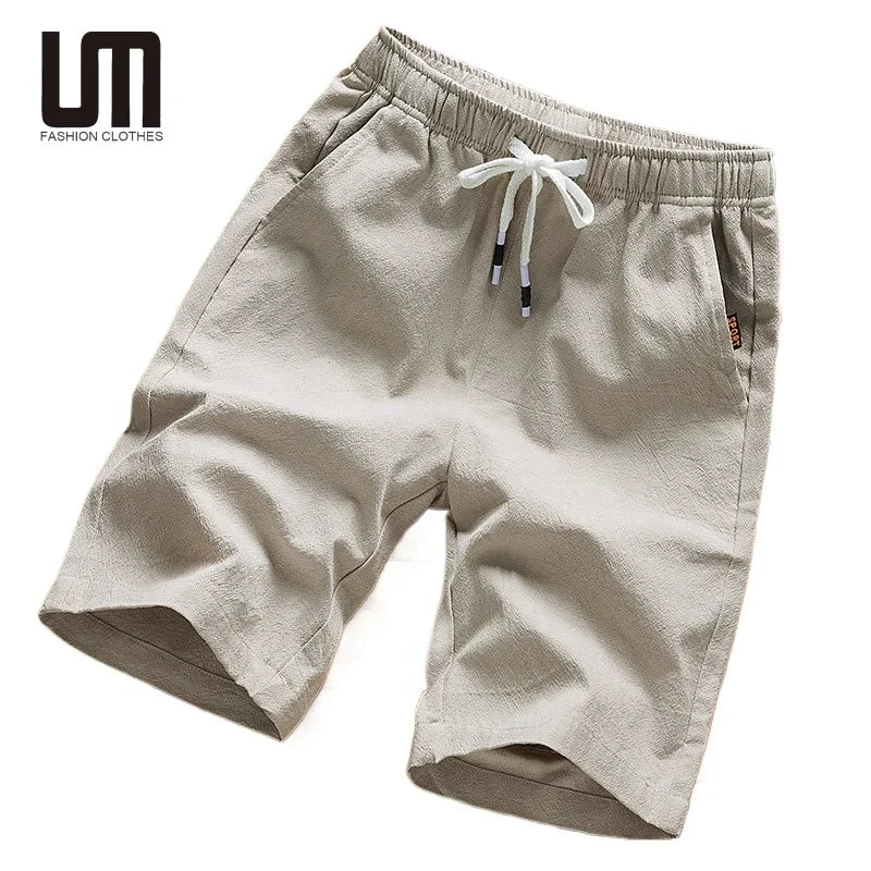 Liu Ming New Style 2025 Fashion Summer Men Casual Beach Pants Running Cotton Linen Shorts