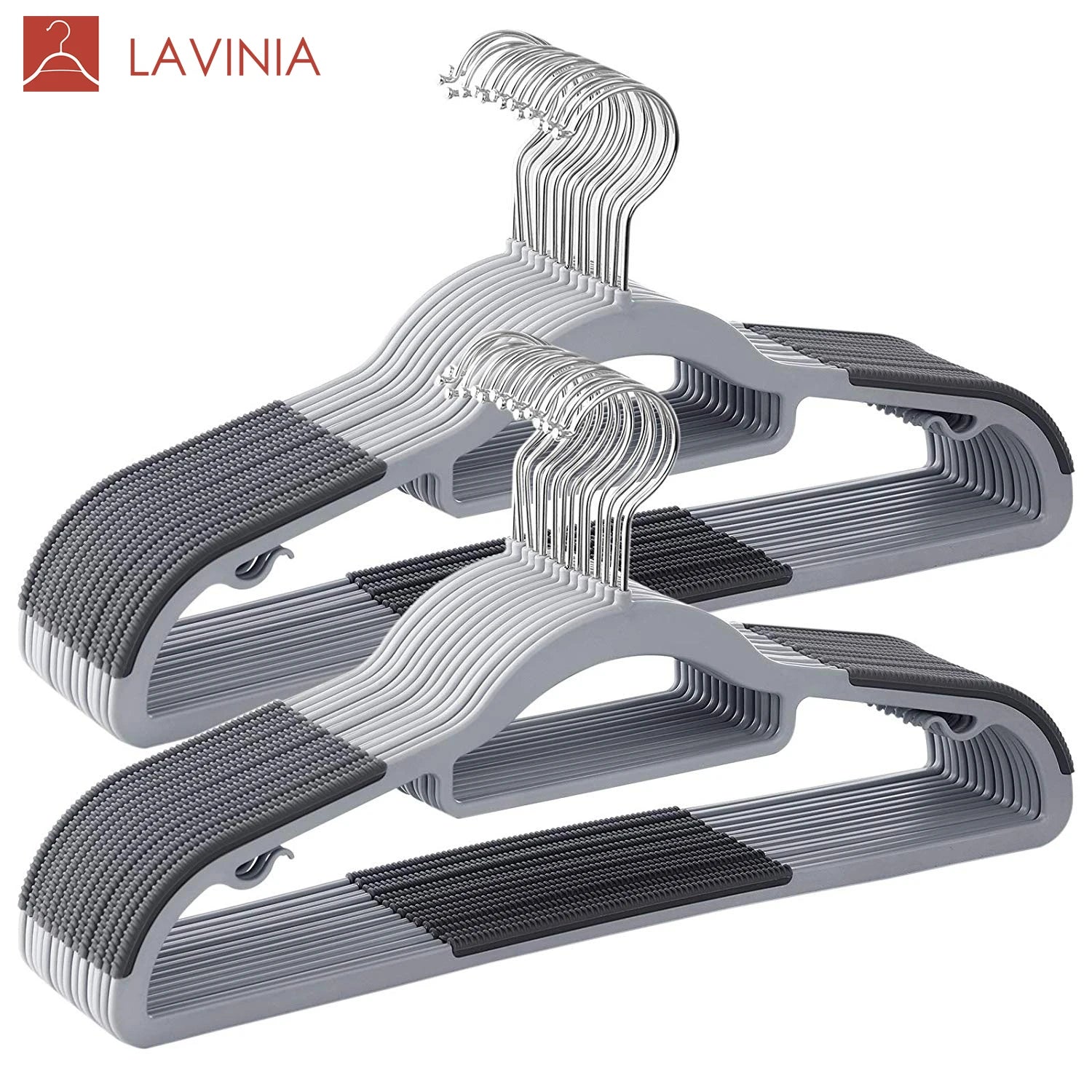 LAVINIA 2021 Non-slip Plastic Adult Household Clothes Rack Shirt Hanger Grey Coat Hangers for Suit Jacket T-shirt