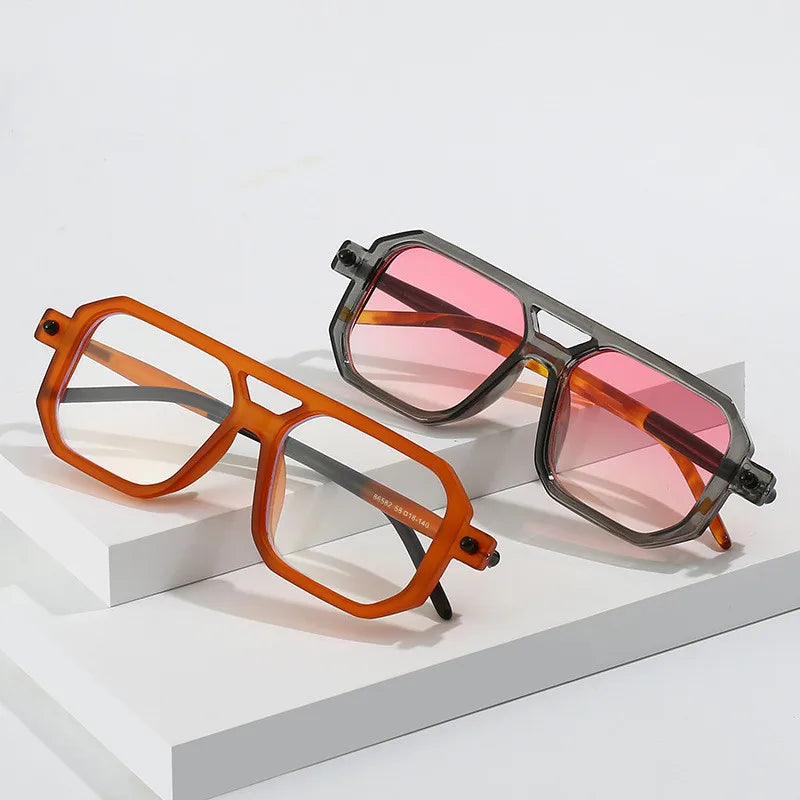 Wholesale Fashion UV400 Square Sunglasses for Men PC Frame Shade Mirror