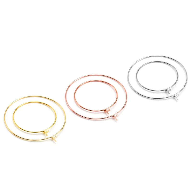 DIY Ear Wine Glass Stainless Steel Hoop Earring Wires Findings Beading Hoop Rings for Women Earrings Making