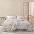 Simple Style French Flax Linen Home Textiles Printing Bed Sheets Pillowcase Duvet Cover Sets Beige Bedding Set Supplier