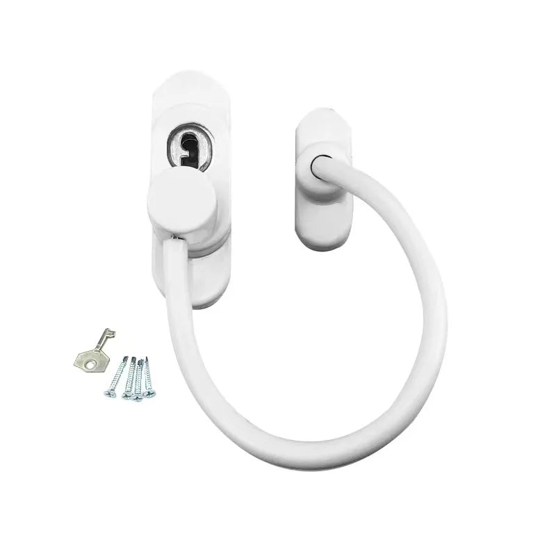 Window Lock 2 Keys European American Style White/Black Plastic/Metal Alloy Scratch Hair Feature Wide Application for