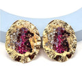 New Trendy Big Metal Diamond Earrings Punk Alloy Statement Crystal Earring Design for Women Party Jewelry Accessories