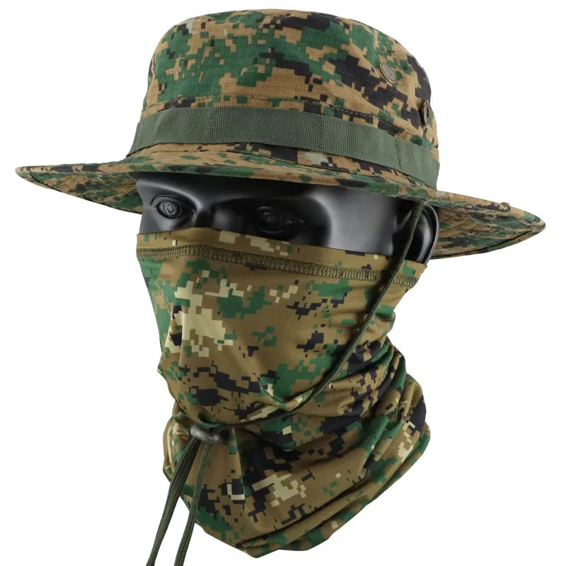 Summer Outdoor Multifunctional Mesh Hood Hat for Fishermen Sun Protection Camouflage Fishing Adults Unisex MegaBDM