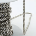 Real Pure 925 Sterling Silver Franco Chain Roll 3mm Fox Tail Chain for Necklace Jewelry Making Supplies