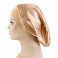 New Design Wide Band  Elastic Large Size Satin Sleep Cap Hair Dryer Bonnet for Female