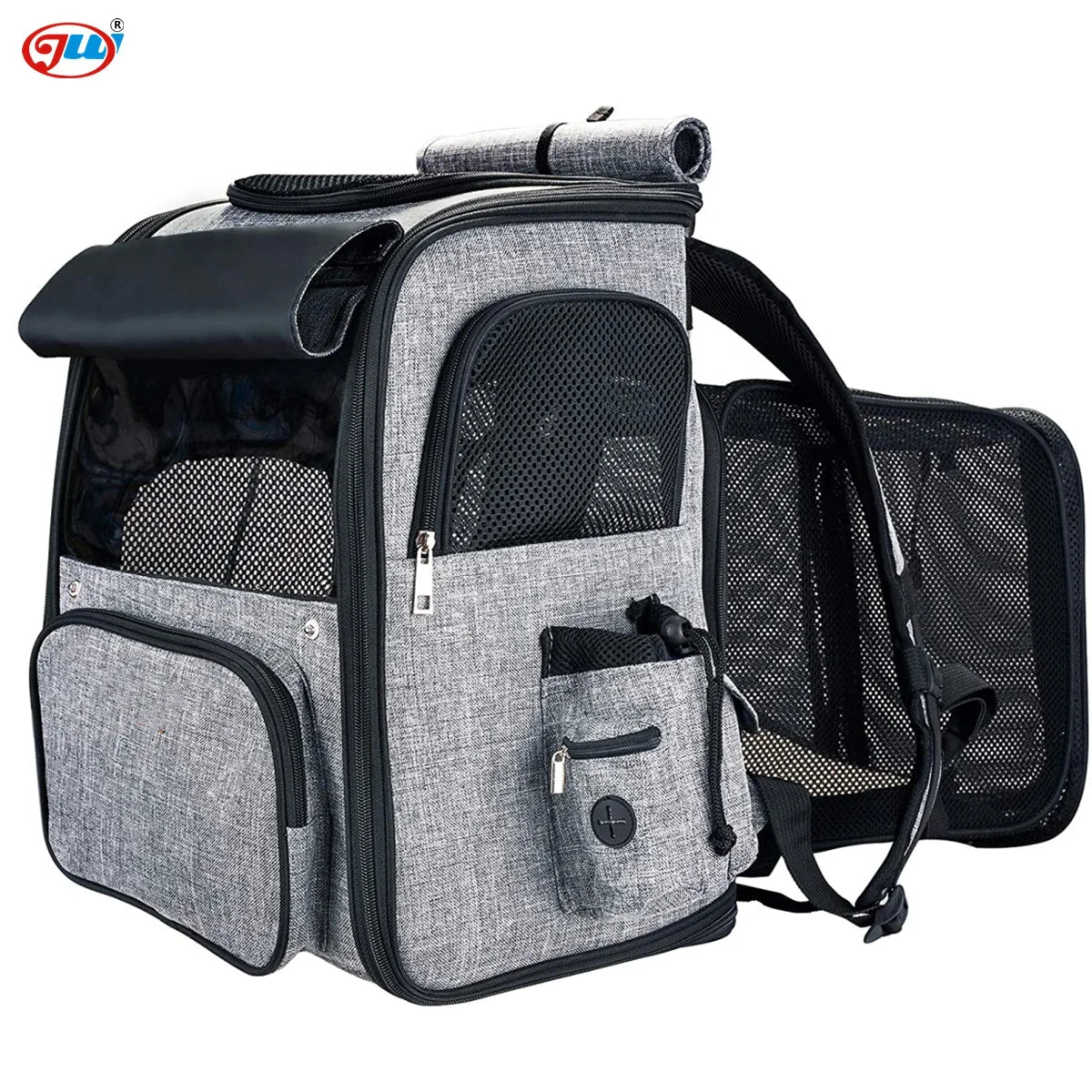 Stock Storage Pet Carrier Backpack Mesh Breathable with Transparent Windowfor Small Dogcat Expandable Travel Bag