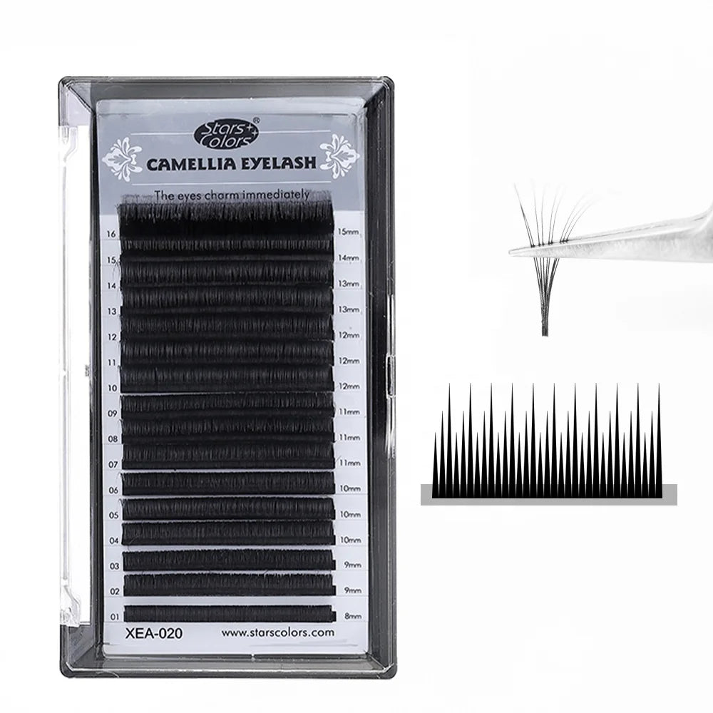 Cashmere Eyelash Extension Suppliers Mega Russian Cashmere Auto Fan Blooming Camellia Lash Easy Fanning Volume Eyelash Extension