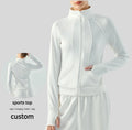 2024 New Winter Thick Warm Workout Clothes Zipper Pockets Outerwear Sports Gym Coat Women Long Sleeve Yoga Jacket Activewear Top