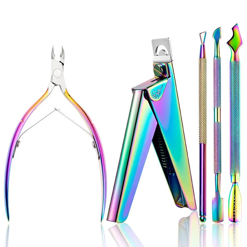 Professional Manicure Sets Cuticle Nipper Set Nail Stainless Steel Titanium Cuticle Cuticle Nail Nipper & Pusher Set