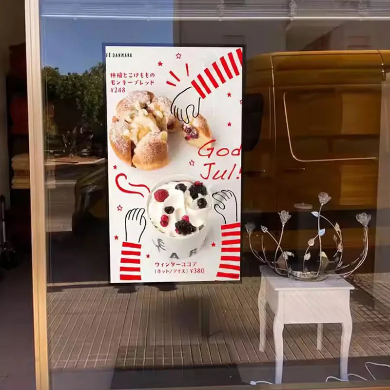 32 43 55 Inch Semi-outdoor Poster Android Monitor Advertising Player Lcd Display Screen Shop Window Facing Digital Signage