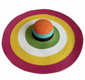 Rainbow Stripe 70CM Wide-brimmed Straw Hat Summer UV Protection Sunscreen Beach Straw Hat