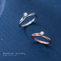Fashion Stylish Unique Design Elegant 925 Sterling Silver CZ Resizable Intersect Round Sweet Ring S925 Jewelry Women J8593