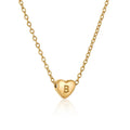 Women's 18K Gold Plated Stainless Steel Heart-Shaped Initial Chokers Necklaces Link Chain Claw Setting Trendy Style Daily Use